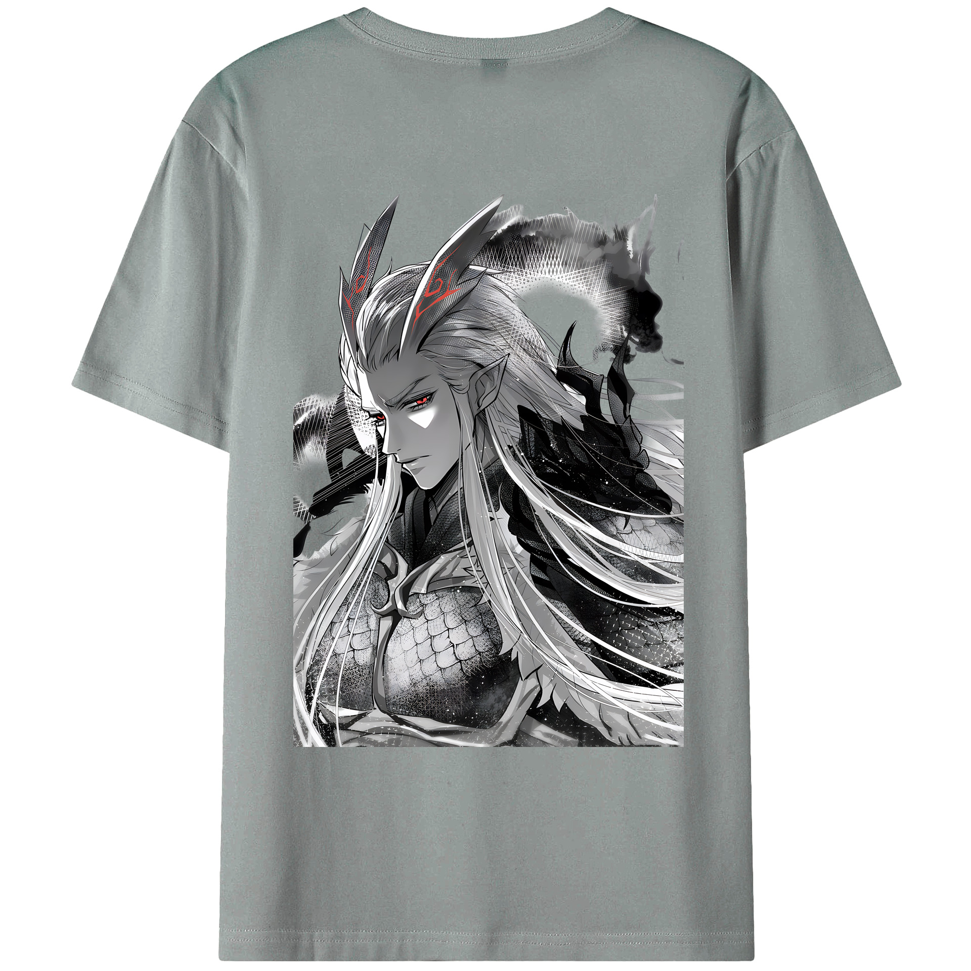 （画像用） Ne Zha 2 ナタ 魔童の大暴れ 綿100％ メンズ半袖Tシャツ（バックプリント） 通気性